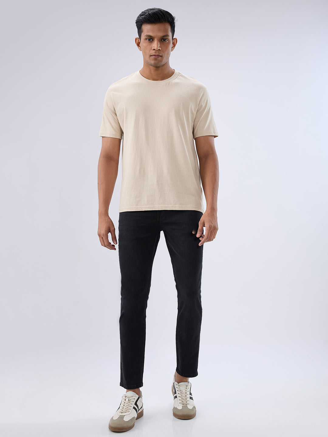 Spykar Black Slim Fit Mid Rise Jeans For Men