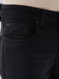 Men Kano Jeans Slim Fit Black Mid Rise