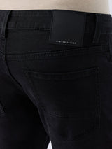 Men Kano Jeans Slim Fit Black Mid Rise