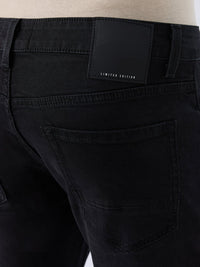 Men Kano Jeans Slim Fit Black Mid Rise