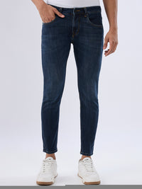 Men Kano Jeans Slim Fit Blue Mid Rise