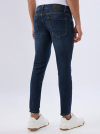 Men Kano Jeans Slim Fit Blue Mid Rise
