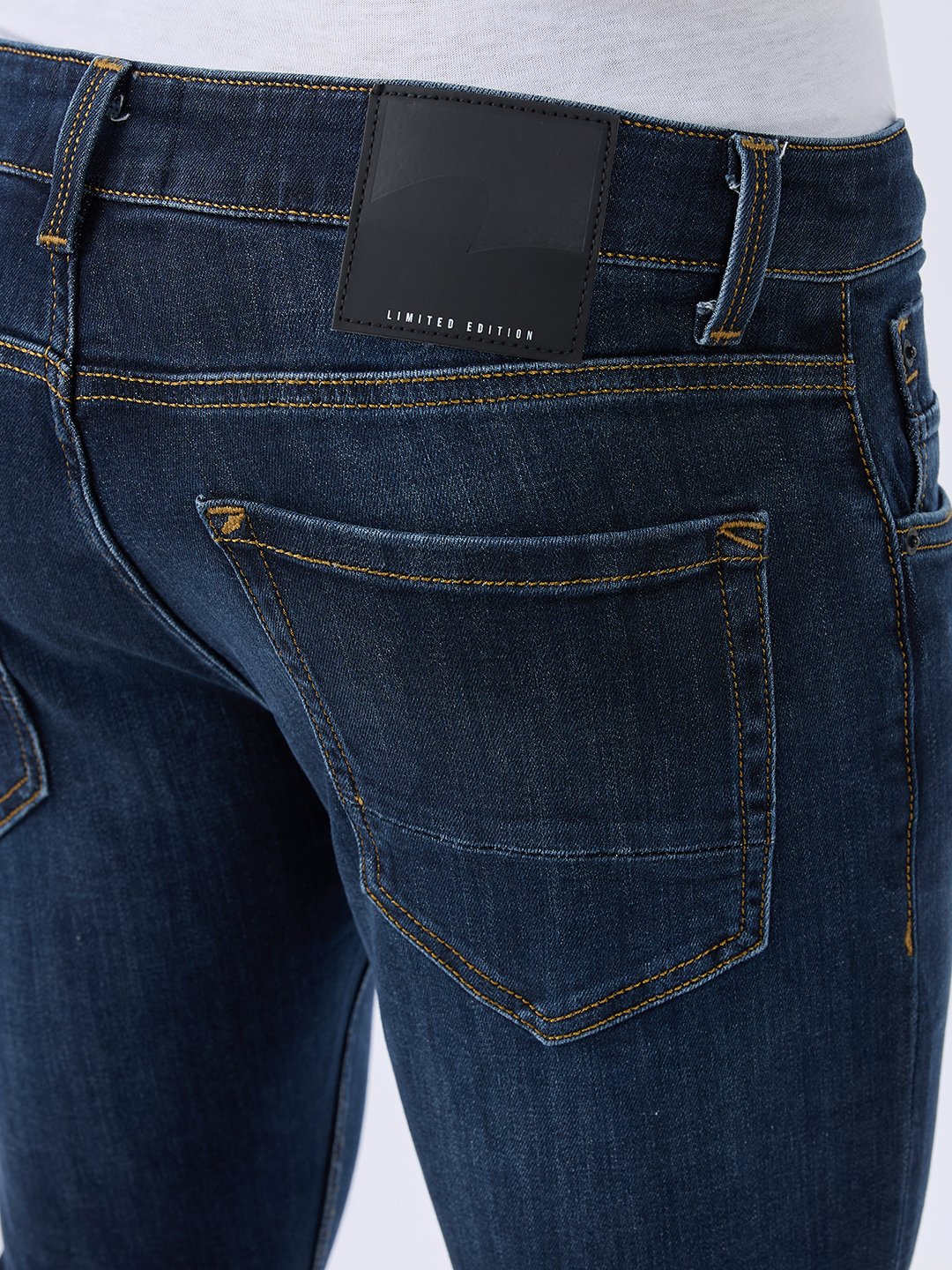 Spykar Dark Blue Slim Fit Mid Rise Jeans For Men