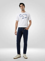 Men Kano Jeans Slim Fit Blue Mid Rise
