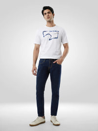 Men Kano Jeans Slim Fit Blue Mid Rise