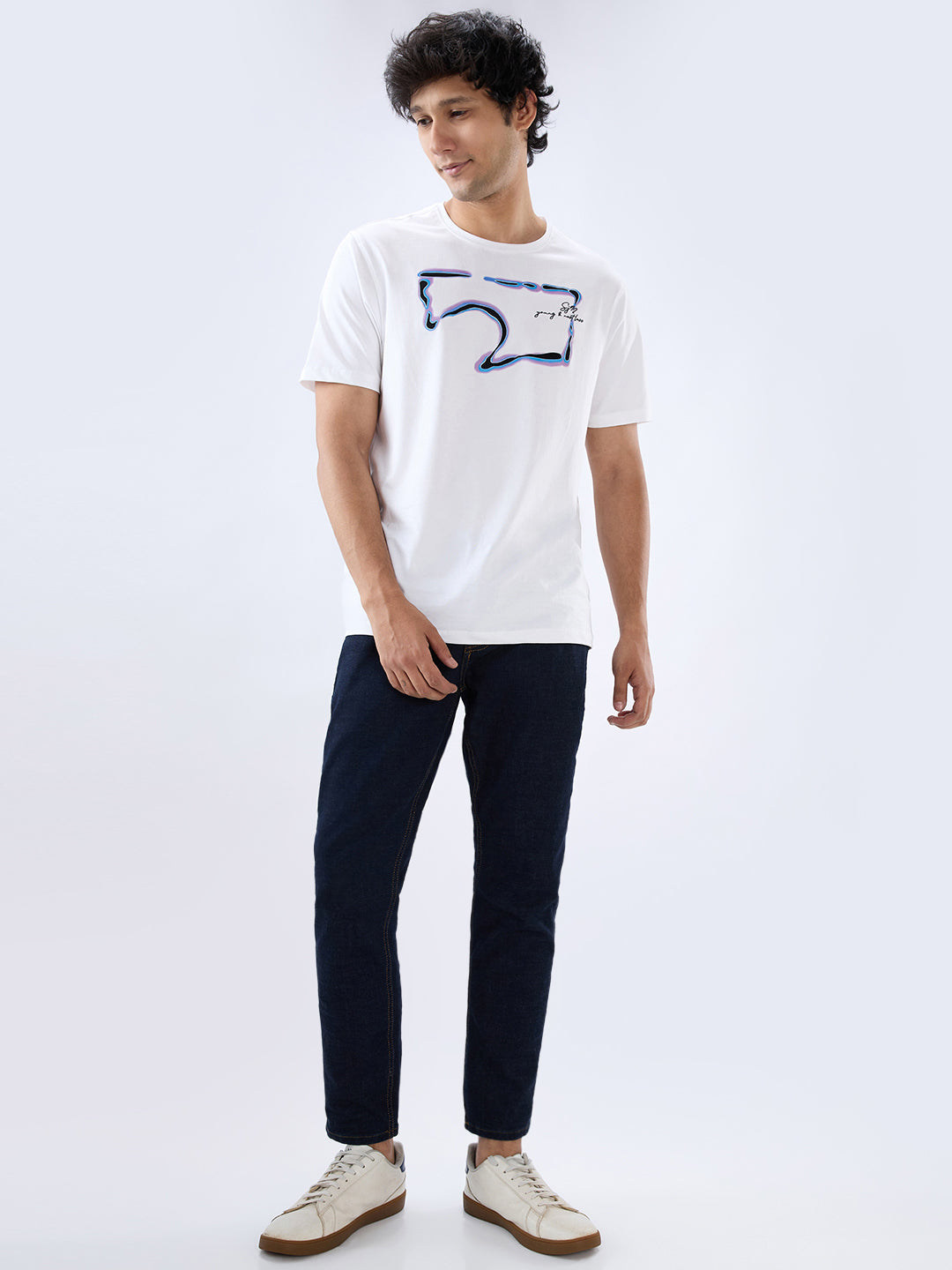 Men Jeans Slim Fit Blue Mid Rise