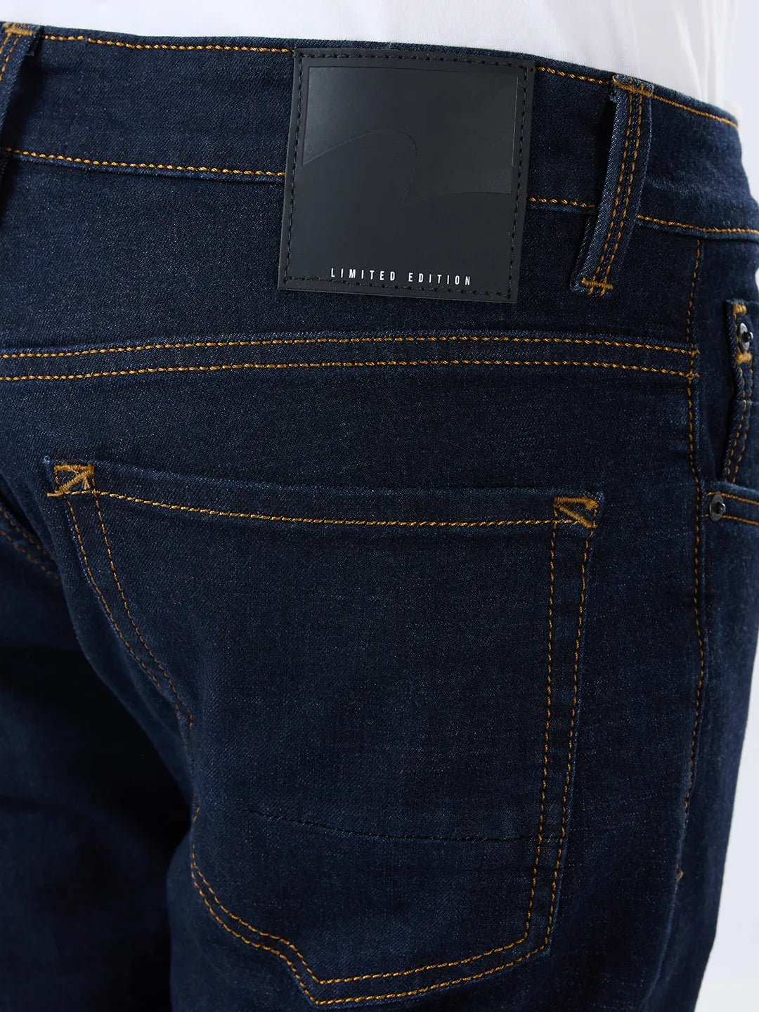 Men Kano Jeans Slim Fit Blue Mid Rise
