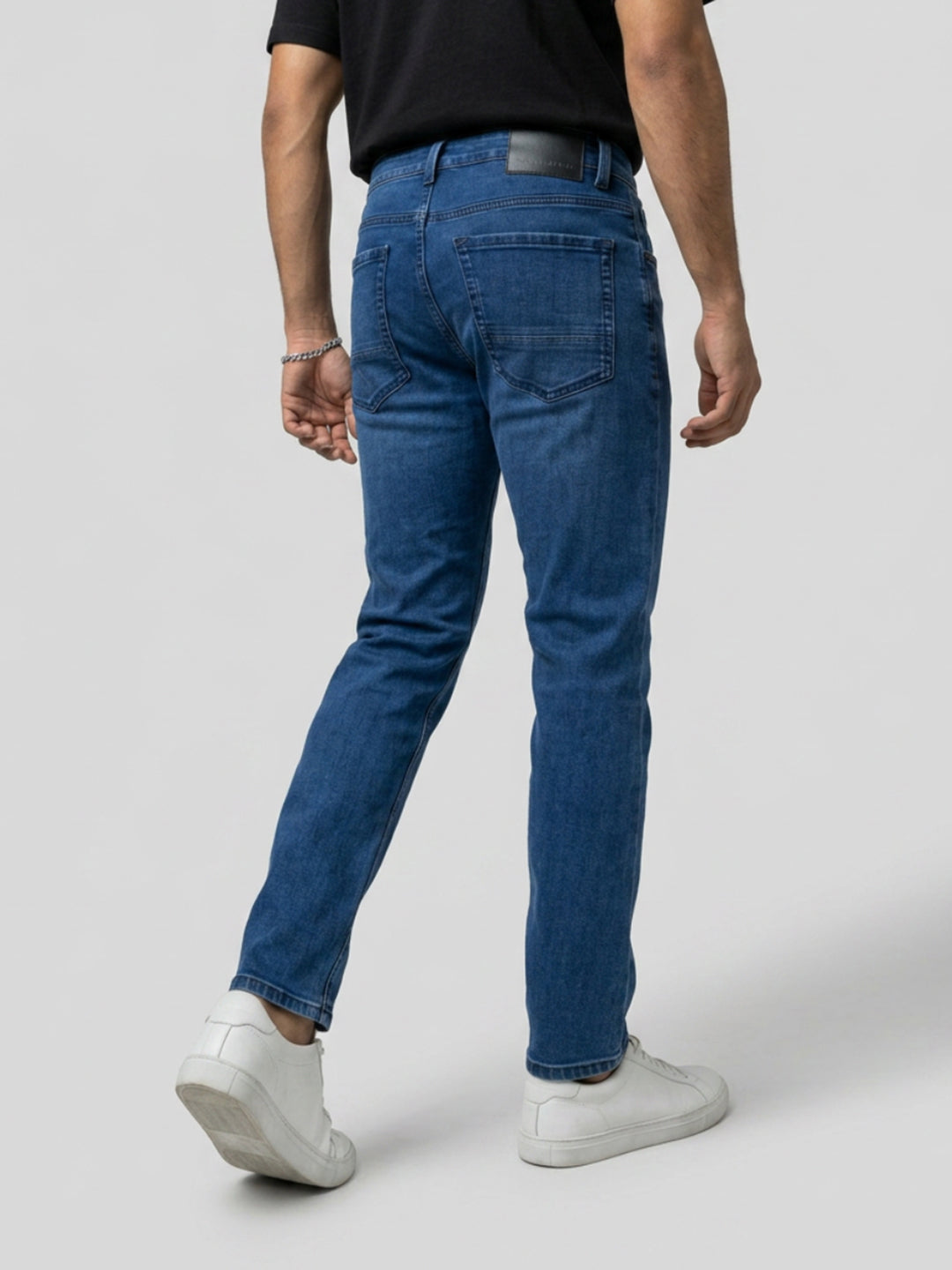Men Kano Jeans Slim Fit Dark Blue Mid Rise