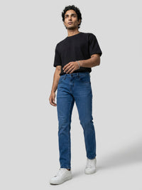 Men Kano Jeans Slim Fit Dark Blue Mid Rise