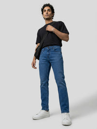 Men Kano Jeans Slim Fit Dark Blue Mid Rise