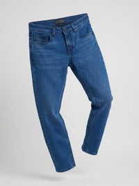 Men Kano Jeans Slim Fit Dark Blue Mid Rise