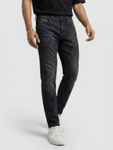 Men Kano Jeans Slim Fit Black Mid Rise