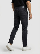 Men Kano Jeans Slim Fit Black Mid Rise