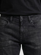 Men Kano Jeans Slim Fit Black Mid Rise