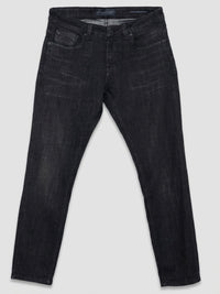 Men Kano Jeans Slim Fit Black Mid Rise