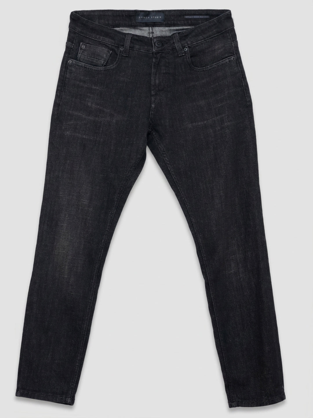 Men Kano Jeans Slim Fit Black Mid Rise