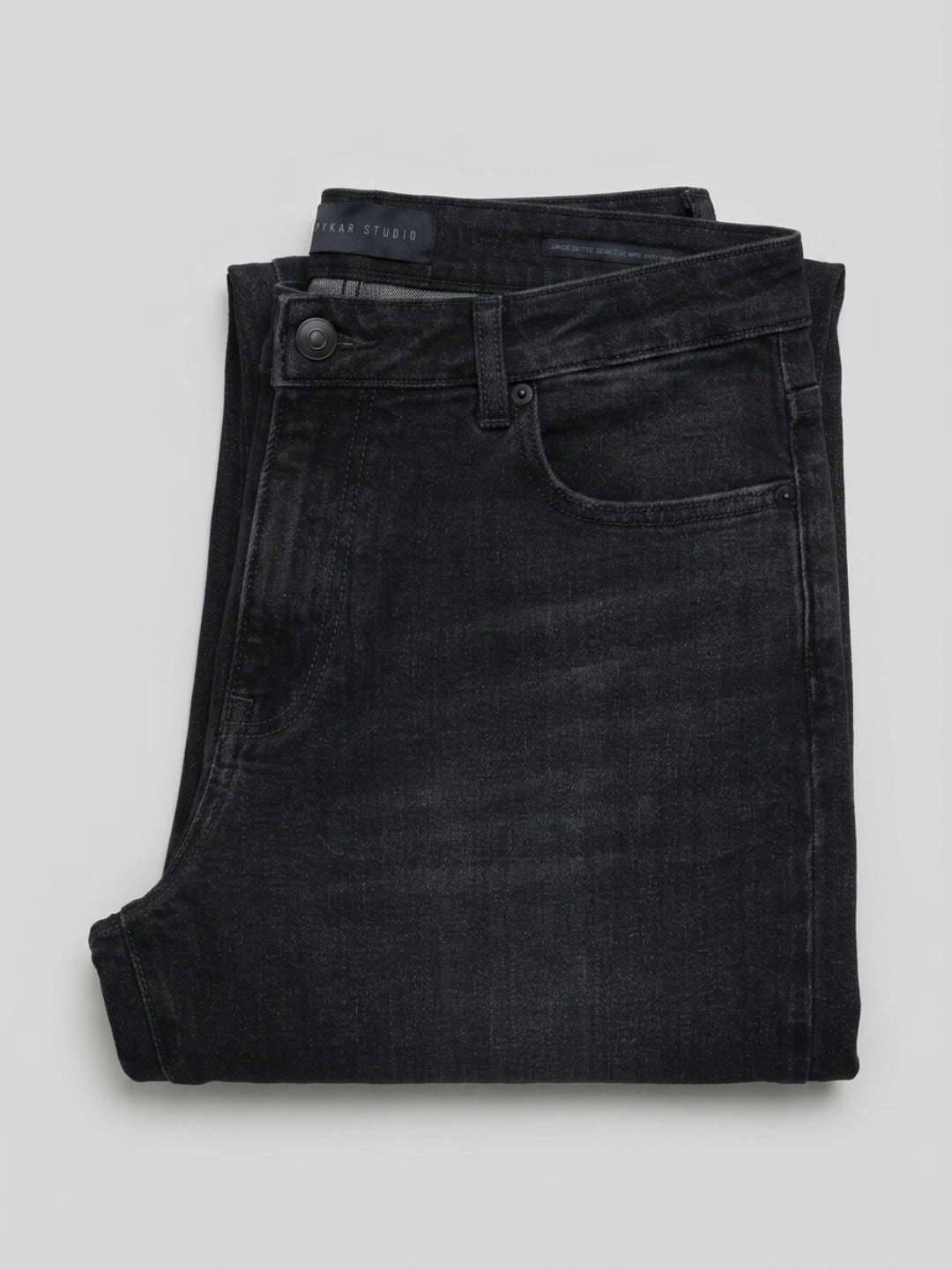 Men Kano Jeans Slim Fit Black Mid Rise