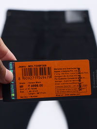Men Kano Jeans Slim Fit Black Mid Rise