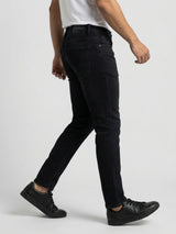 Men Kano Jeans Slim Fit Black Mid Rise
