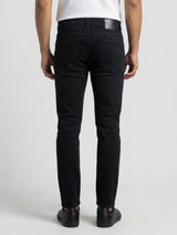 Men Kano Jeans Slim Fit Black Mid Rise