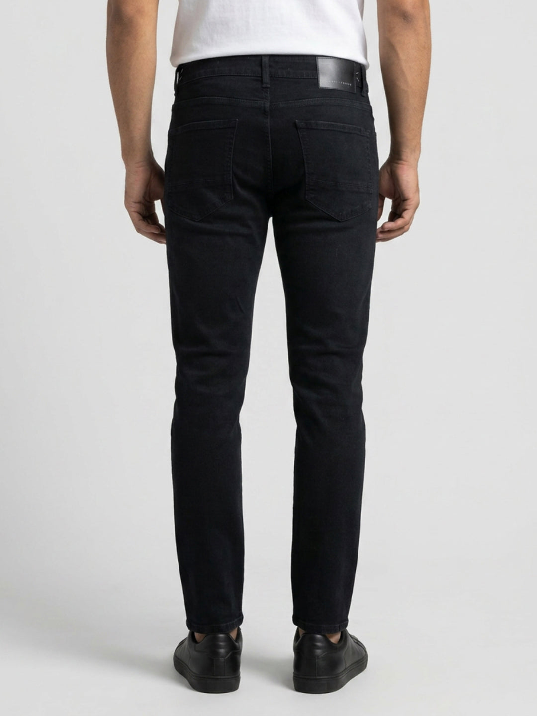Men Kano Jeans Slim Fit Black Mid Rise
