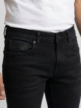 Men Kano Jeans Slim Fit Black Mid Rise