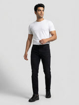 Men Kano Jeans Slim Fit Black Mid Rise