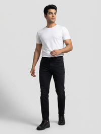 Men Kano Jeans Slim Fit Black Mid Rise