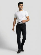 Men Kano Jeans Slim Fit Black Mid Rise