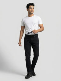 Men Kano Jeans Slim Fit Black Mid Rise