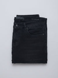 Men Kano Jeans Slim Fit Black Mid Rise