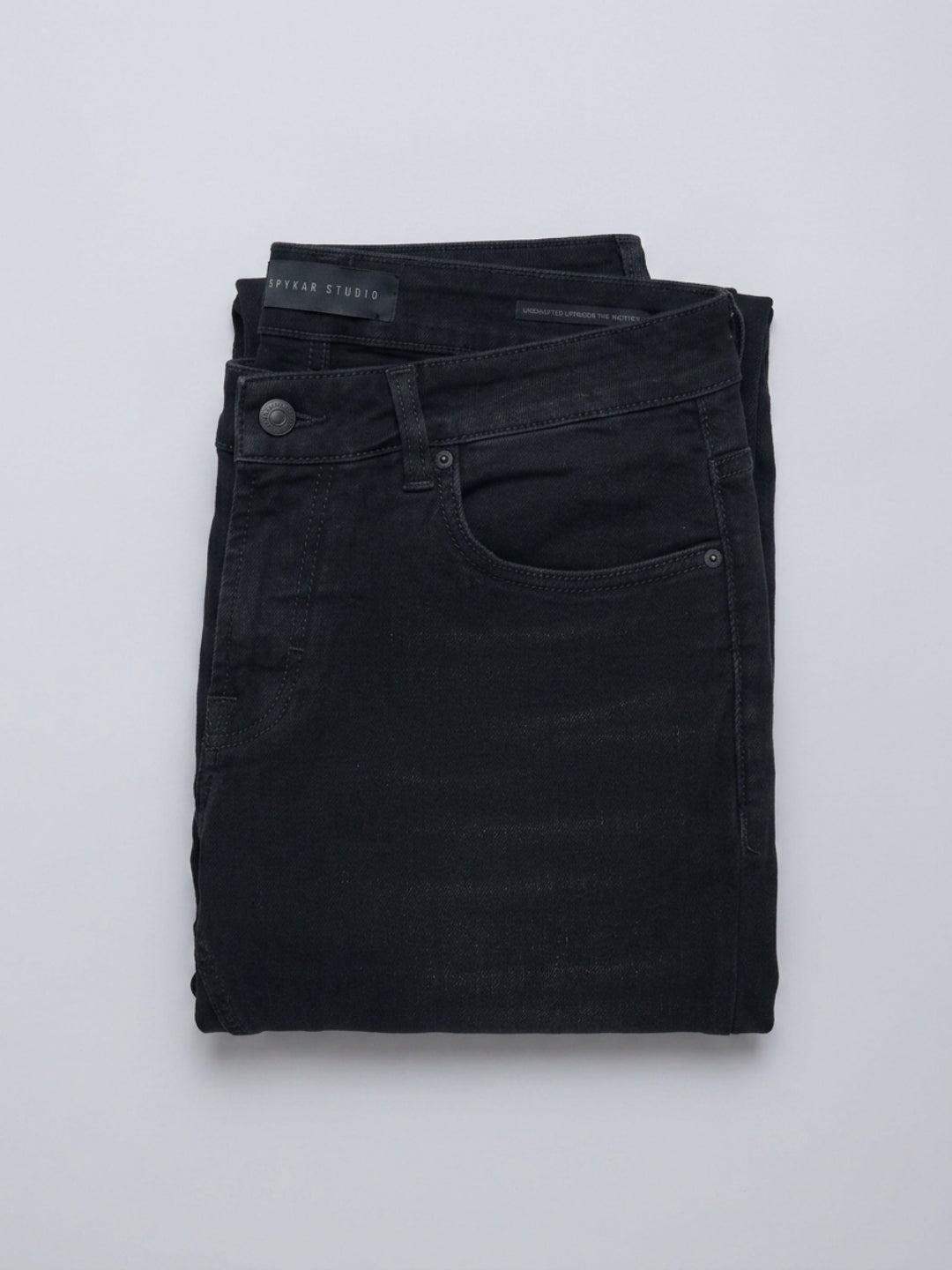 Men Kano Jeans Slim Fit Black Mid Rise