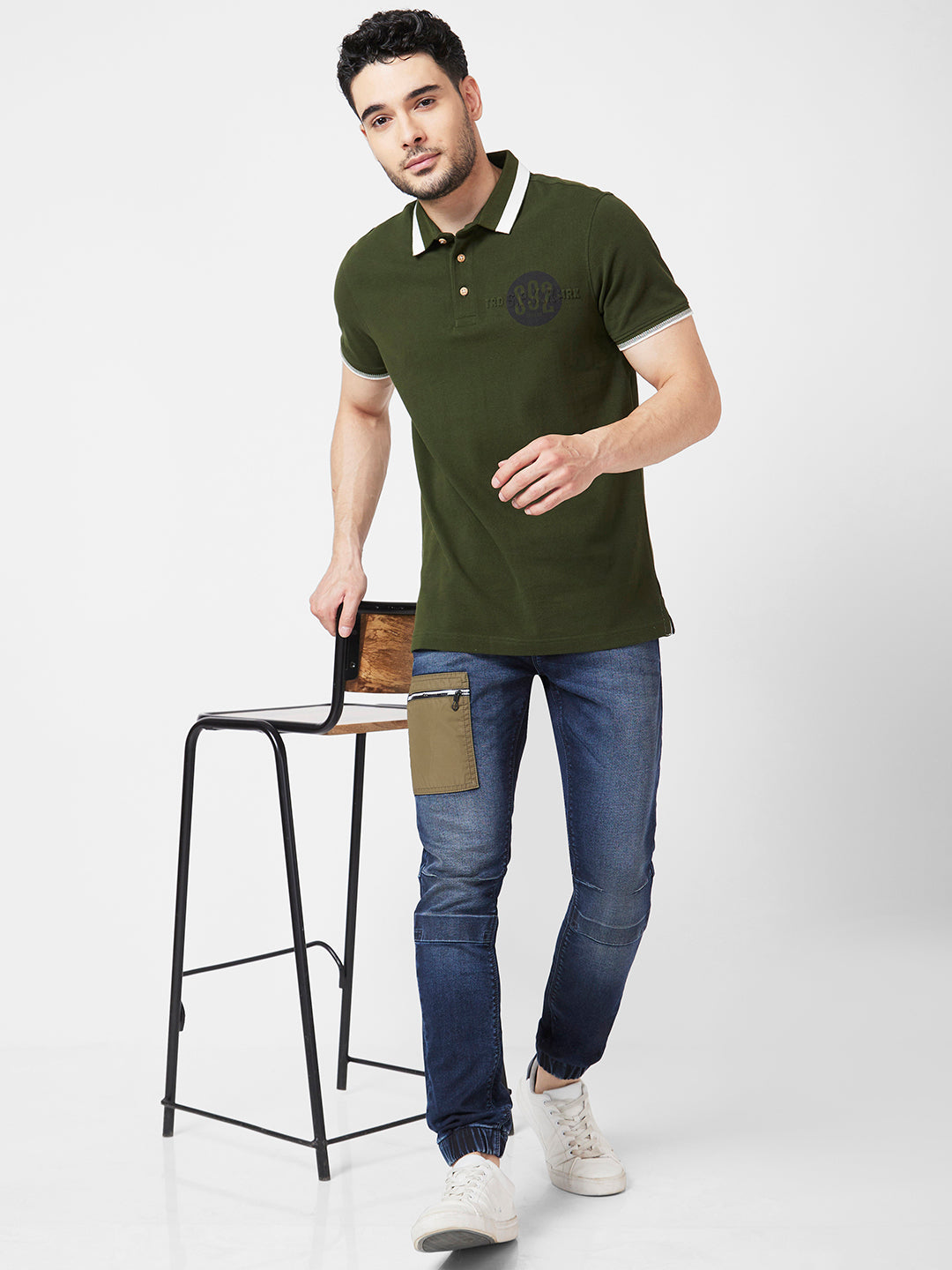 Men Rover Jeans Regular Fit Dark Blue High Rise