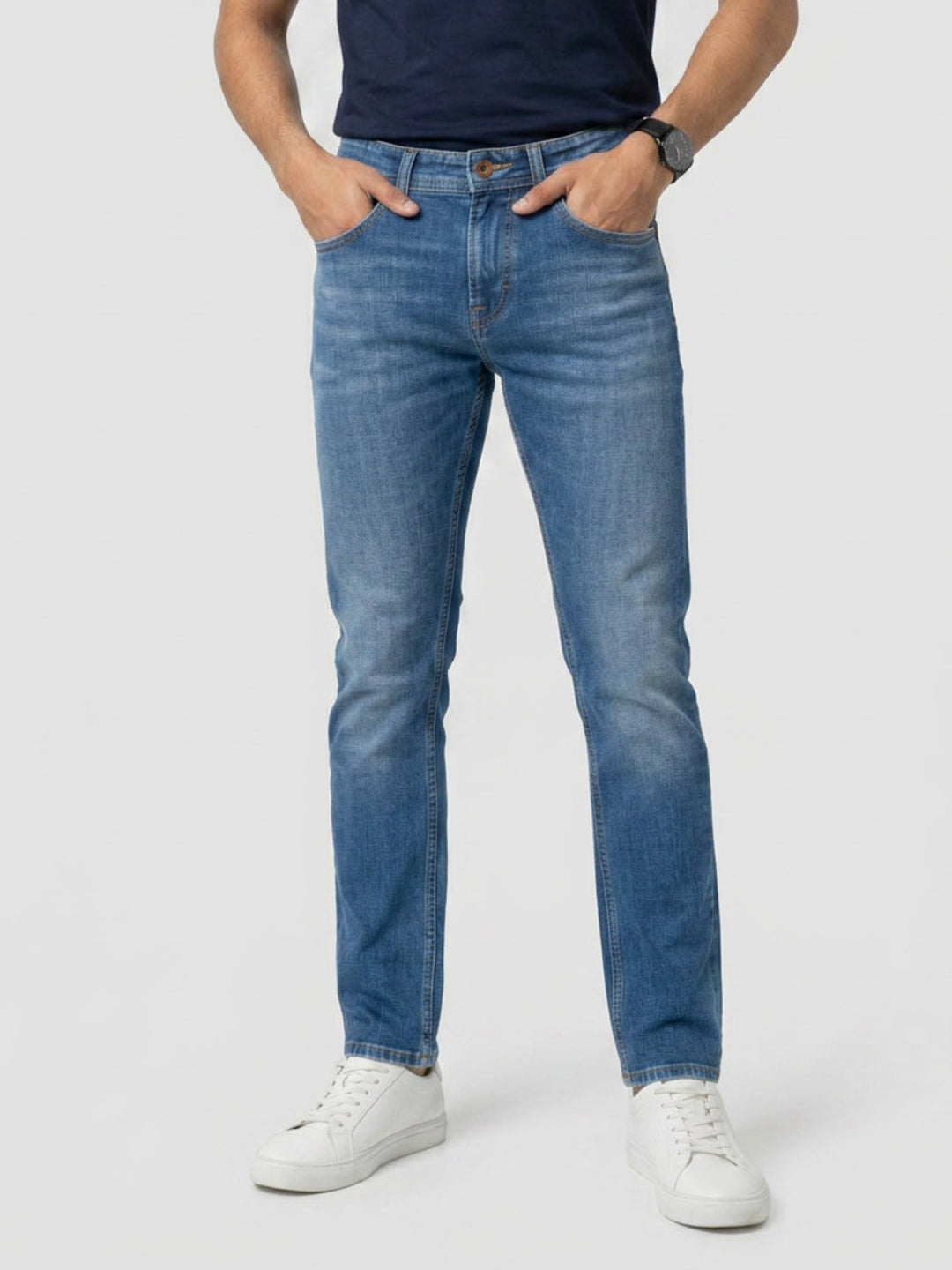Men Nico Jeans Slim Fit Mid Blue Low Rise