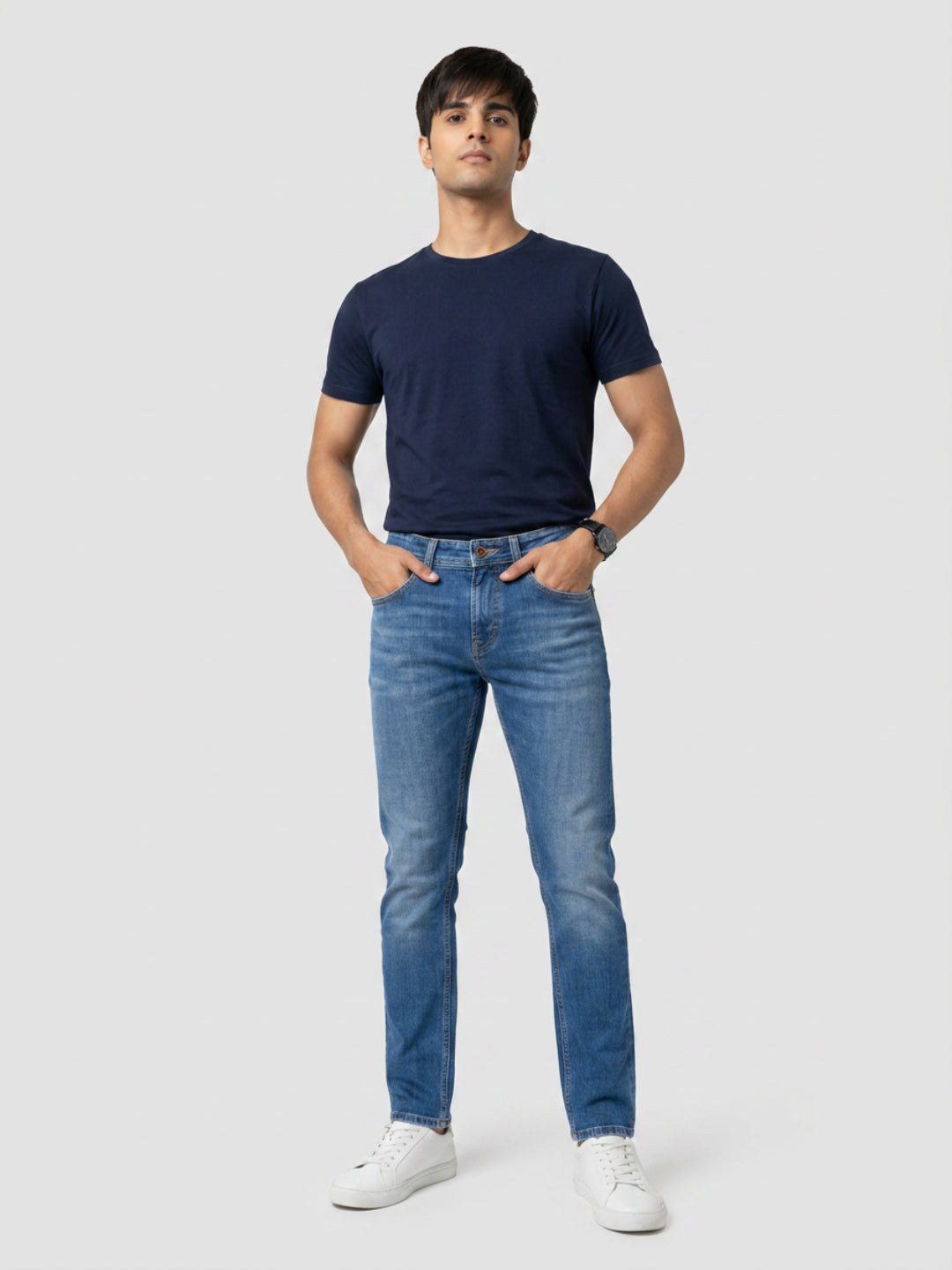 Men Nico Jeans Slim Fit Mid Blue Low Rise