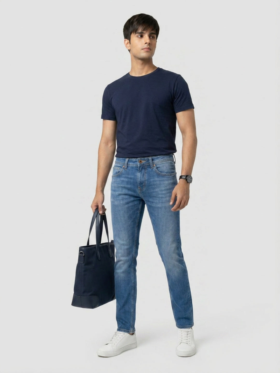 Men Nico Jeans Slim Fit Mid Blue Low Rise