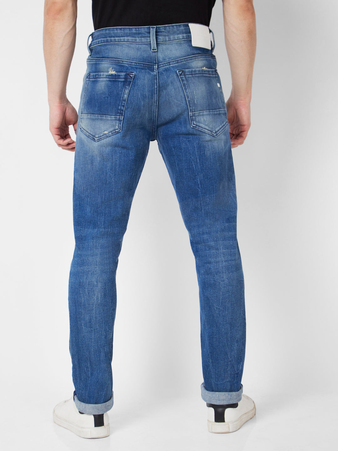 Men Kano Jeans Slim Fit Blue Low Rise