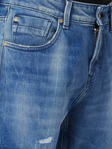 Men Kano Jeans Slim Fit Blue Low Rise