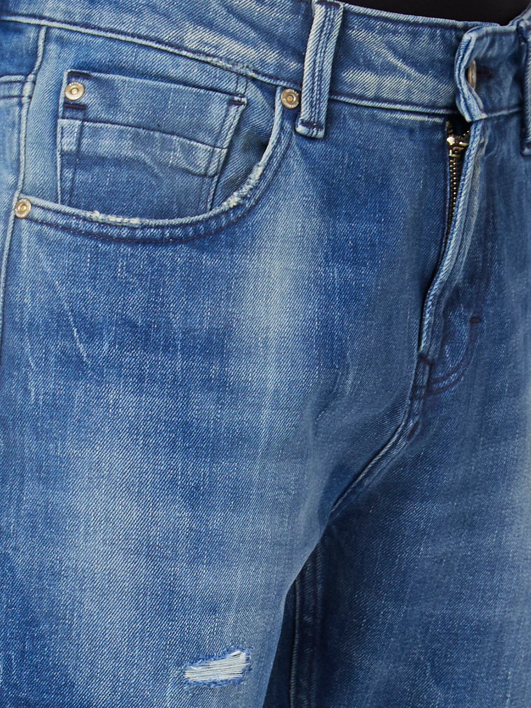 Men Kano Jeans Slim Fit Blue Low Rise