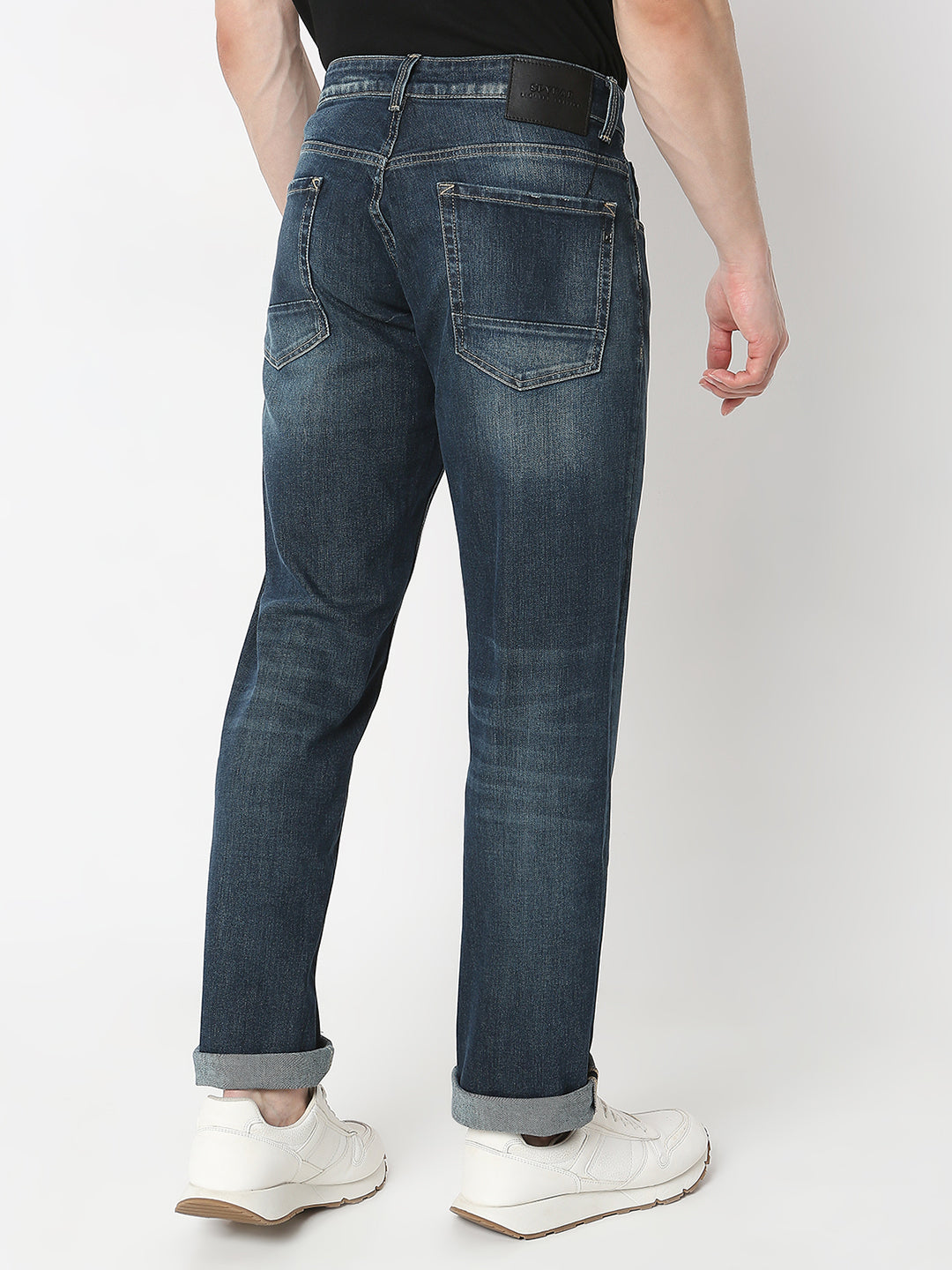 Spykar Men Blue Cotton Mid Rise Jeans