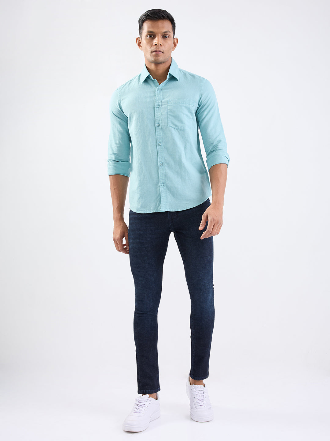 Spykar Dark Blue Low Rise Slim Fit Casual Jeans For Men