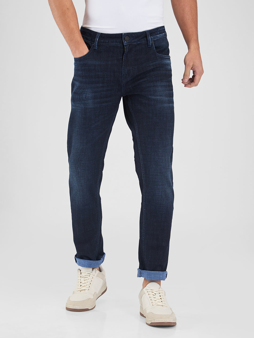 Spykar Blue Skinny Slim Fit Low Rise Jeans For Men