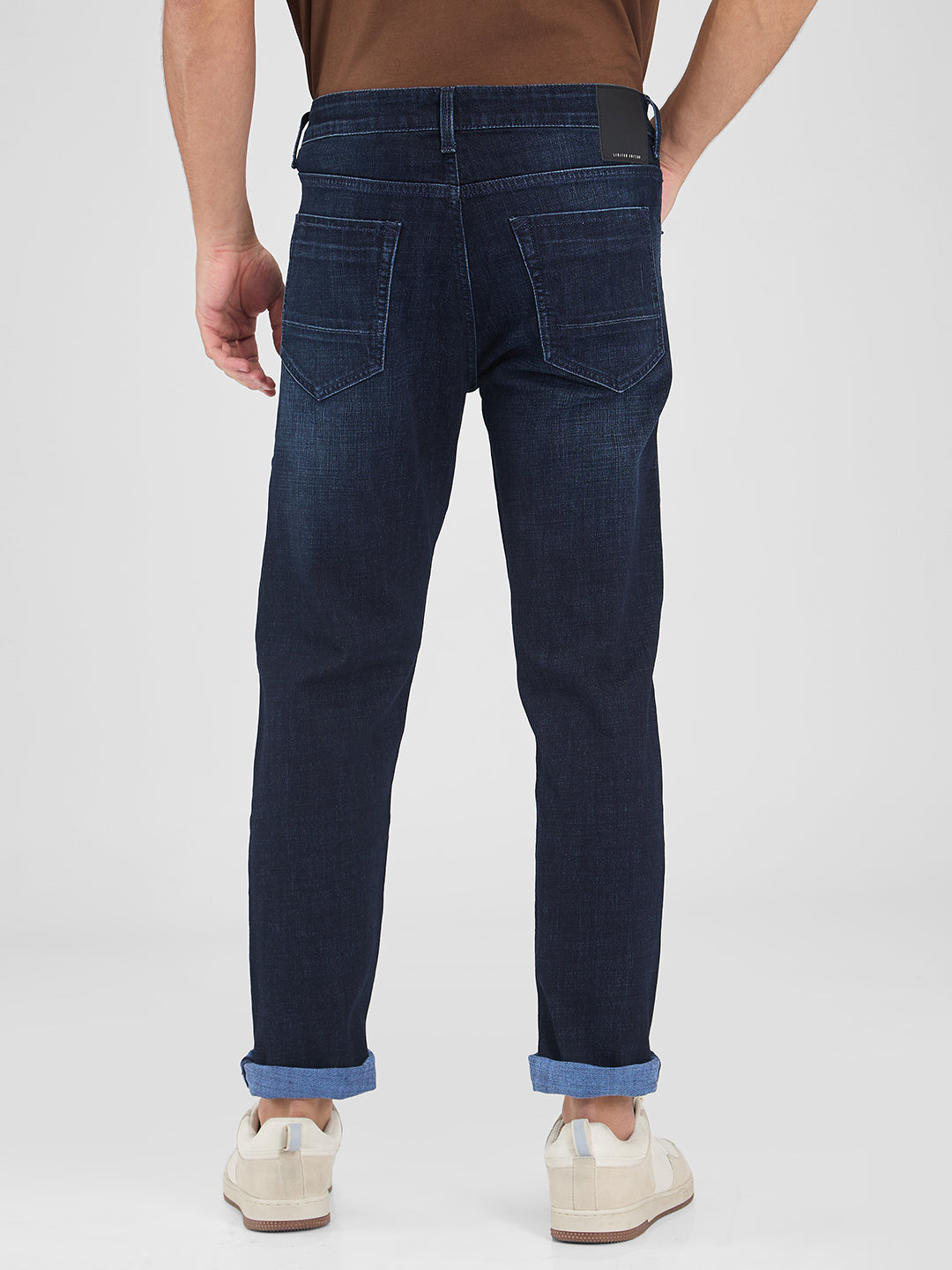 Spykar Blue Regular Fit Mid Rise Jeans For Men