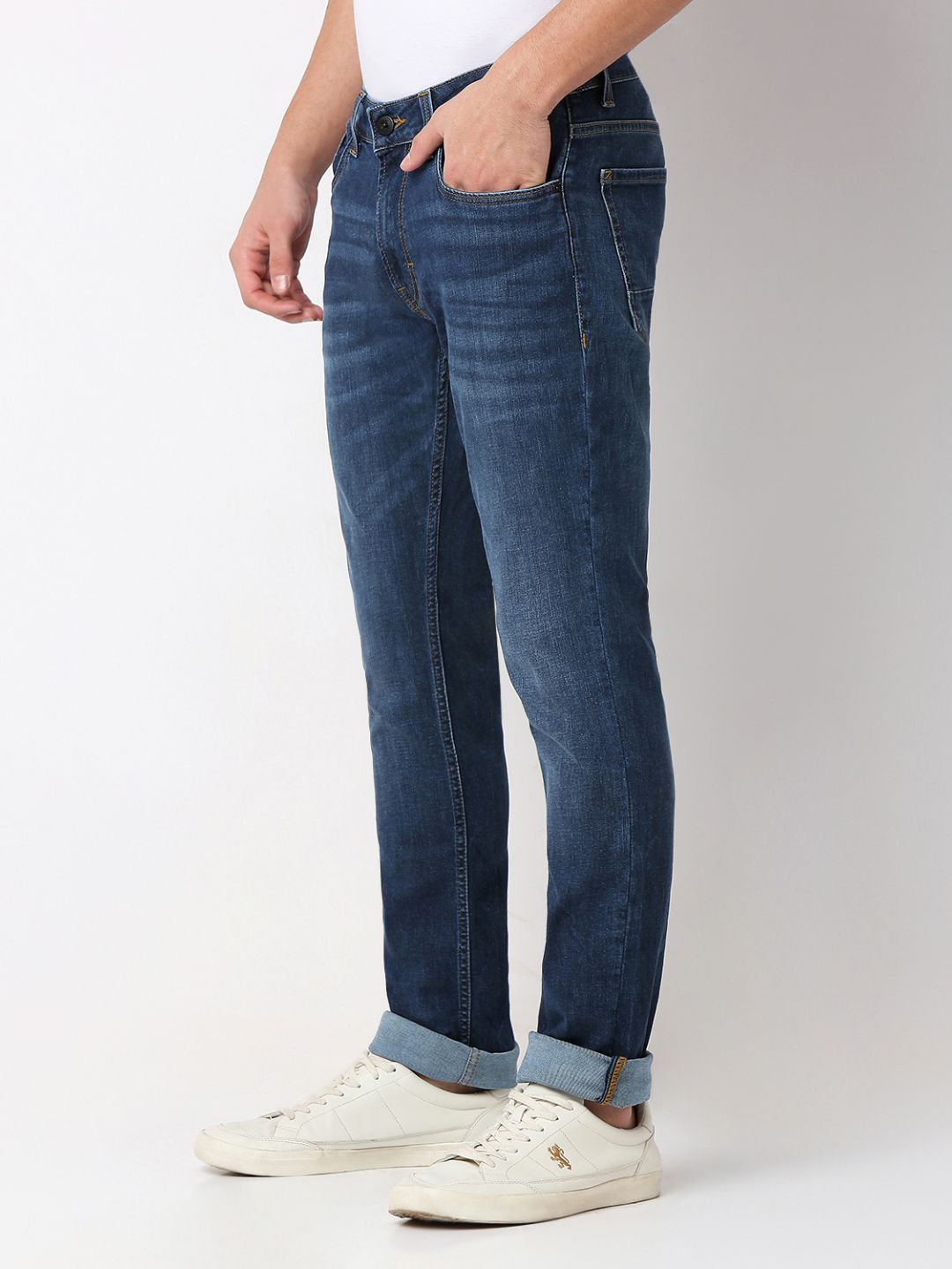 Spykar Regular Fit Mid Rise Jeans For Men