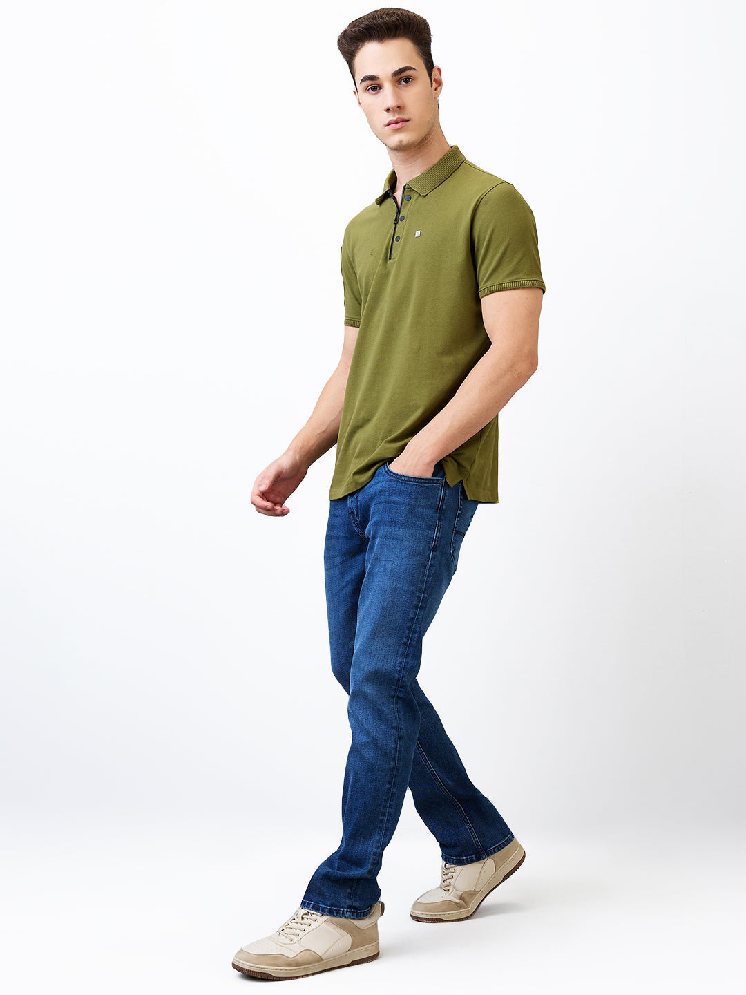 Spykar Regular Fit Mid Rise Cotton Jeans For Men