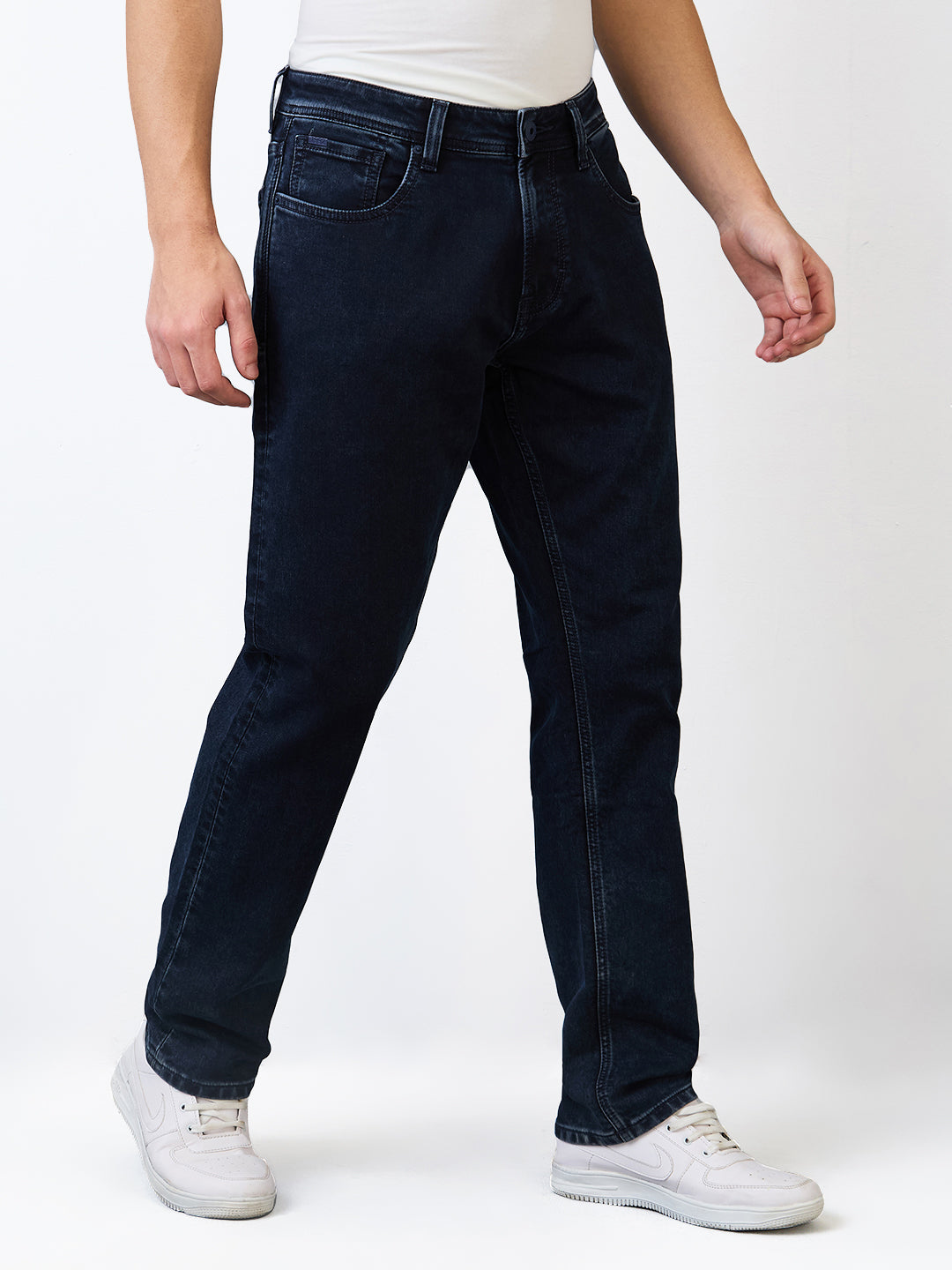 Spykar Regular Fit Mid Rise Cotton Jeans For Men