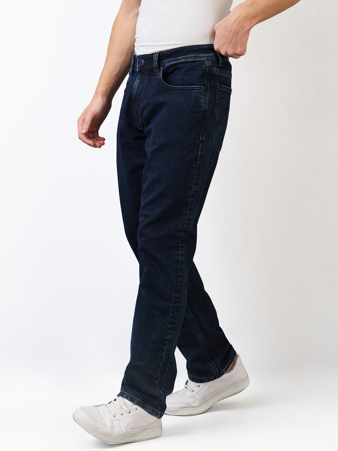 Spykar Regular Fit Mid Rise Cotton Jeans For Men