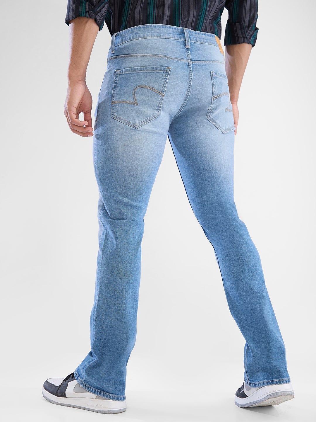 Spykar Light Blue Boot-Leg Jeans For Men