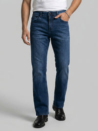 Men Rafter Jeans Boot Cut Fit Dark Blue Mid Rise