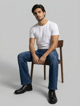Men Rafter Jeans Boot Cut Fit Dark Blue Mid Rise